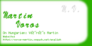 martin voros business card